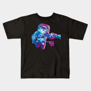 NASA Astronaut in Blue, Pink and White Colors Kids T-Shirt